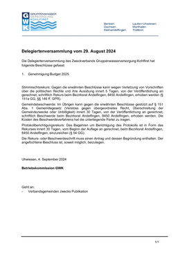 GWK Delegiertenversammlung vom 29. August 2024